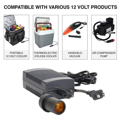 Koolatron Power Adapter - 12V 5A Converter for Car Fridge, Portable Devices, Vehicle Supplies, Replacement Cable, Extender Charger, Wall Outlet, Transformer for Cooler, 110V AC to 12V DC 🍁 All In One Marketplace Canada