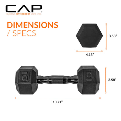 CAP Barbell 10 LB Coated Hex Dumbbell Weight Pair with Black Handle 🍁 All In One Marketplace Canada