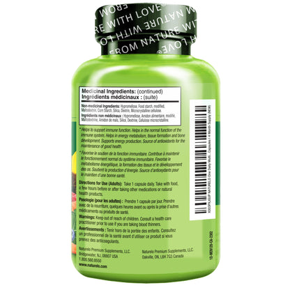 NATURELO Mens Multivitamins - One Daily Multivitamin for Men with Vitamins, Minerals & Organic Whole Foods, Boost Energy & Health, Non-GMO, 120 Vegetarian Capsules 🍁 All In One Marketplace Canada