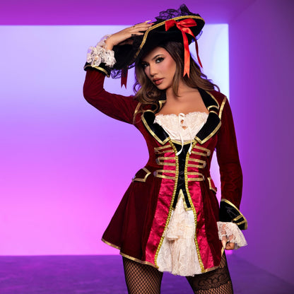 Leg Avenue womens Captivating Captain Halloween Pirate Costume, Multicolor, 3X / 4X