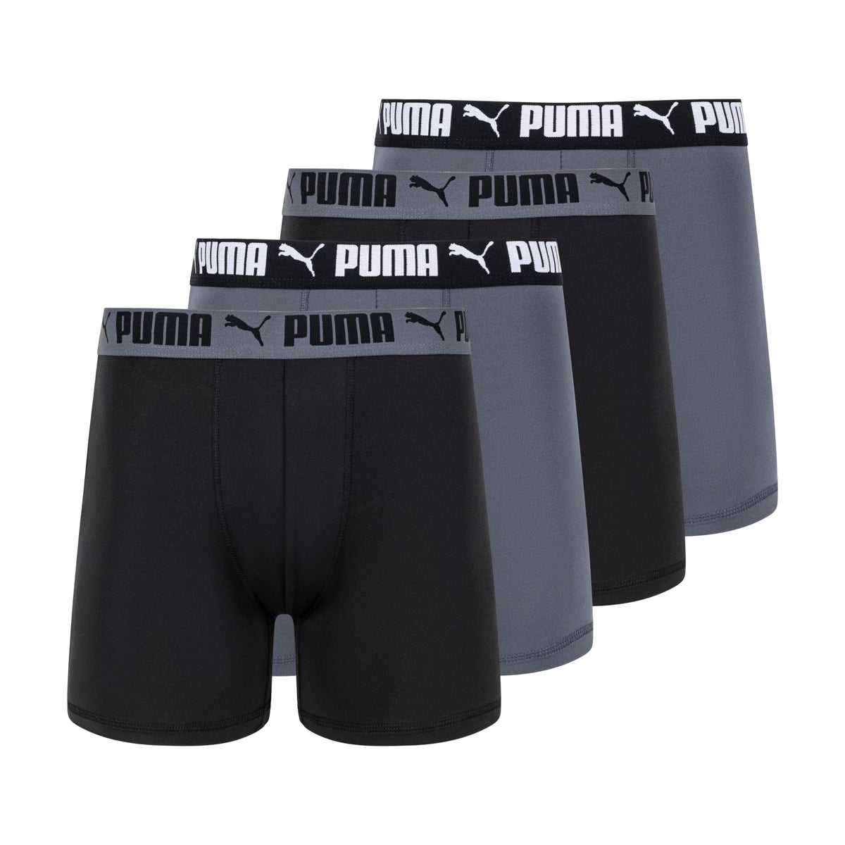 Puma Men's 4 Pack Active Stretch Boxer Briefs, Black/Grey, Medium 🍁 All In One Marketplace Canada