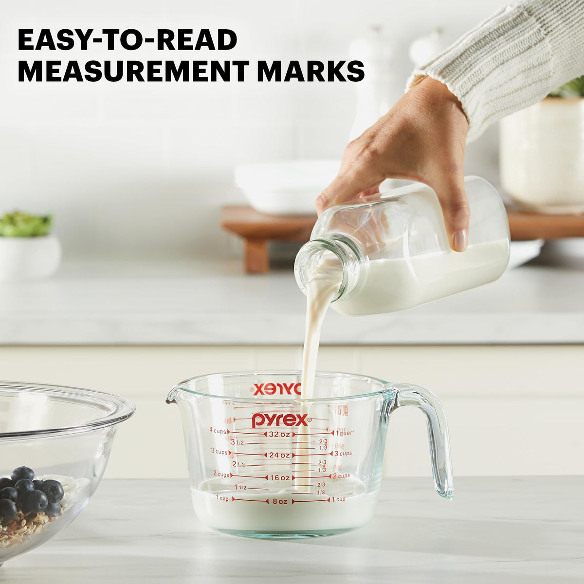 Pyrex 3 Piece Glass Measuring Cup Set, Includes 1-Cup, 2-Cup, and 4-Cup Tempered Glass Liquid Measuring Cups, Dishwasher, Freezer, Microwave, and Preheated Oven Safe, Essential Kitchen Tools 🍁 All In One Marketplace Canada