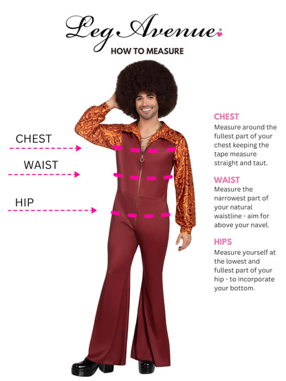 Leg Avenue Mens Disco Leisure Suit Costume Dress Halloween Costume for Women, Multicolor, Small