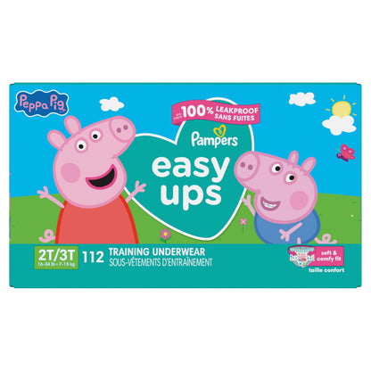Pampers Easy Ups Training Underwear Peppa Pig Size 4 2T-3T, 1 Pack (Count of 112) 🍁 All In One Marketplace Canada