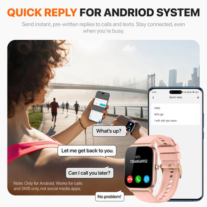 Smart Watch for Women Men - Answer/Make Call, Fitness Tracker Smartwatch for Android iPhone Compatible, Sleep Female Cycle, 120+ Sports Modes Step Counter (Classic, Pink, 1.83) 🍁 All In One Marketplace Canada