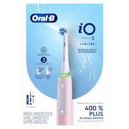 Oral-B iO Electric Toothbrush, Series 3 Limited with (2) Brush Heads, Rechargeable, Azalea Pink 🍁 All In One Marketplace Canada