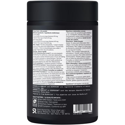 Sports Research® Turmeric Curcumin C3® Complex 500mg, Enhanced with Black Pepper & Organic Coconut Oil for Better Absorption; Non-GMO, Gluten Free & Third-Party Tested - 120 Liquid Softgels 🍁 All In One Marketplace Canada