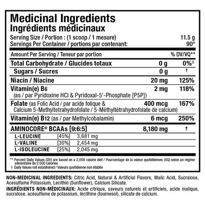 ALLMAX AMINOCORE BCAA Powder, Pineapple Mango, 90 Servings, 1035 g 🍁 All In One Marketplace Canada