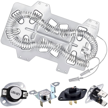 DC47-00019A Dryer Heating Element for Samsung, Dryer Thermal Fuse DC96-00887A & DC47-00016A, Thermistor DC32-00007A, Thermostat DC47-00018A, Dryer Repair Kit for Samsung DV42h5000EW/A3 DV45h7000EW/A2 🍁 All In One Marketplace Canada