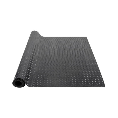 VEVOR Diamond-Plate Rubber Flooring Roll, 3 mm x 4 ft x 8 ft Garage Floor Mat, SBR Rubber Flooring Roll, Easy to Clean, Diamond Plate Mat for Under Cars, Garage Industry Gym, Black 🍁 All In One Marketplace Canada