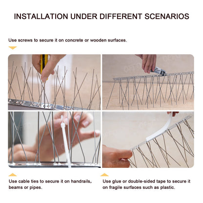 OFFO Bird Spikes with Stainless Steel Base, Durable Bird Repellent Spikes Arrow Pigeon Spikes Fence Kit for Deterring Small Bird, Crows and Woodpeckers, Covers 3.4 Feet(1.04m) 🍁 All In One Marketplace Canada