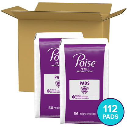 Poise Postpartum Incontinence Pads, Ultimate Absorbency, Regular Length, 112 Count (2 Packs of 56) 🍁 All In One Marketplace Canada