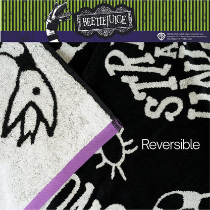 Franco Luxe Beetlejuice Halloween Goth Super Soft Plush Oversized Cotton Jacquard Bath/Pool/Beach Towel, 64 in x 34 in, (Officially Licensed Product)
