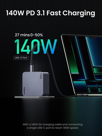 UGREEN Nexode Pro 160W USB C Charger, 4-Port PD3.1 140W GaN Charger Block Compact PPS Fast Charger for MacBook Pro M4, Pixelbook, XPS, iPad, iPhone 17 Pro Max, Galaxy S26 S25, Pixel 10, Steam Deck 🍁 All In One Marketplace Canada