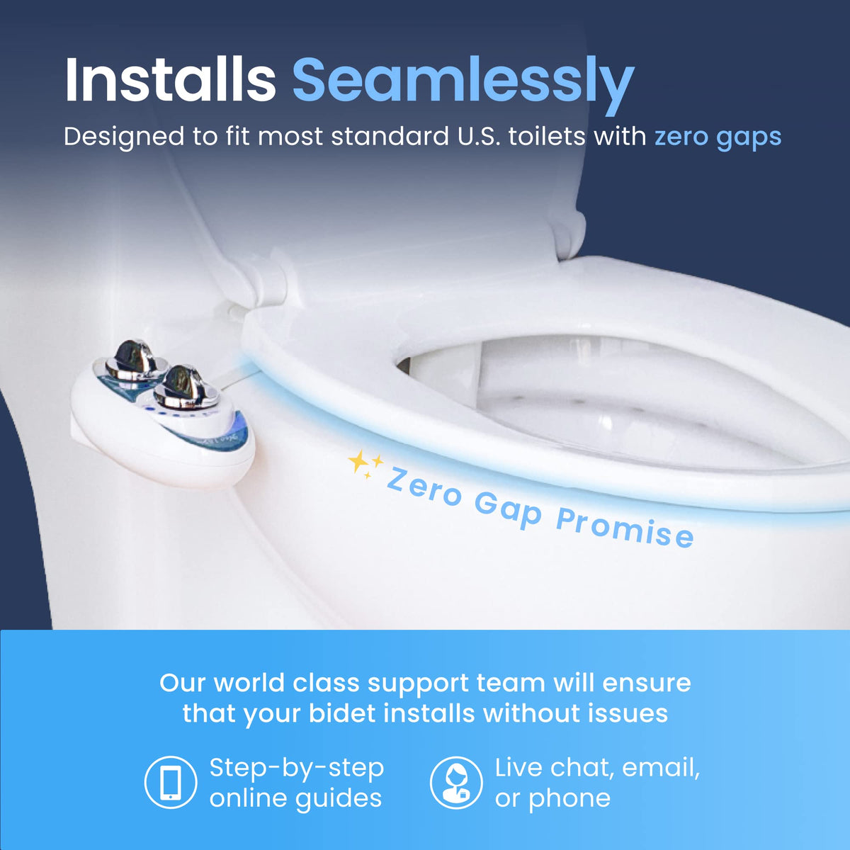 LUXE Bidet NEO 185 - Dual Nozzle, Self-Cleaning, Non-Electric Bidet Attachment for Toilet Seat, Adjustable Water Pressure, Rear & Feminine Wash (White) 🍁 All In One Marketplace Canada