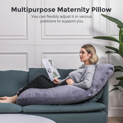 Momcozy Pregnancy Pillows for Sleeping, U Shaped Full Body Maternity Pillow with Removable Cover - Support for Back, Legs, Belly, HIPS for Pregnant Women, 57 Inch Pregnancy Pillow for Women, Grey 🍁 All In One Marketplace Canada