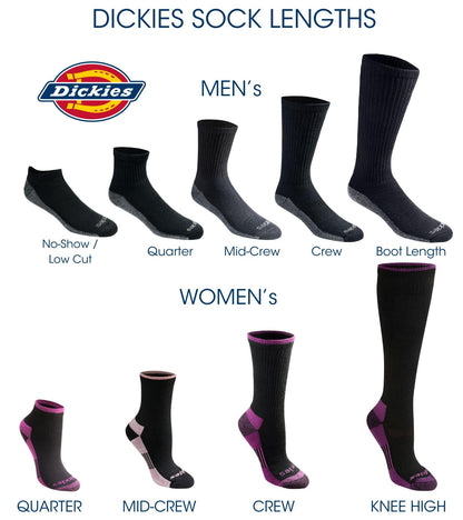 Dickies Men's Multi-Pack Dri-tech Moisture Control Boot-Length Socks, Black (6 Pairs), Shoe Size: 6-12 🍁 All In One Marketplace Canada