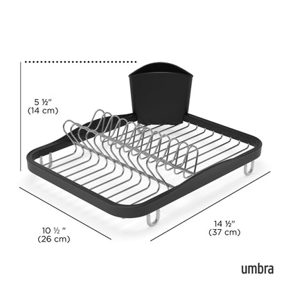 Umbra Sinkin Dish Drying Rack – Drainer Caddy with Removable Cutlery Holder – Use in Sink or On Counter, Standard, Black/Nickel 🍁 All In One Marketplace Canada