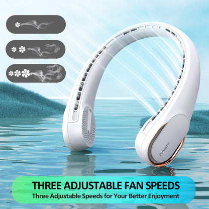 Neck Fan, Neck Fans Portable Rechargeable, Upgrade 360° Air Outlet, Super Quiet, 3 Speeds, 4000mAh Personal Bladeless Wearable Fan for Indoor Outdoor Travel-White 🍁 All In One Marketplace Canada