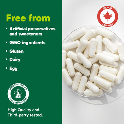 Organika Canadian-Made L-Glutamine - High-Absorption Formula - For Better Immune Defense, Muscle Recovery and Gut Health | 500mg 120vcaps 🍁 All In One Marketplace Canada