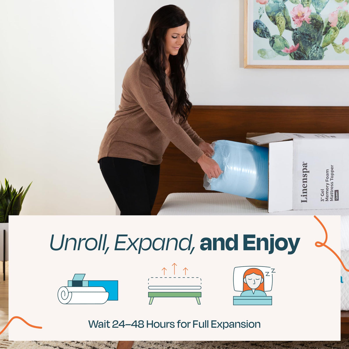 Linenspa 2 Inch Memory Foam Mattress Topper, Gel Infused Twin XL Mattress Topper, CertiPUR-US Certified 🍁 All In One Marketplace Canada