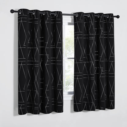 NICETOWN Halloween Blackout Curtains for Living Room - Foil Printed Shiny Stripes Pattern Thermal Insulated Blackout Drapes for Bedroom Kitchen Loft Cafe Window (2 Panels, 52" Wide by 63" Long)