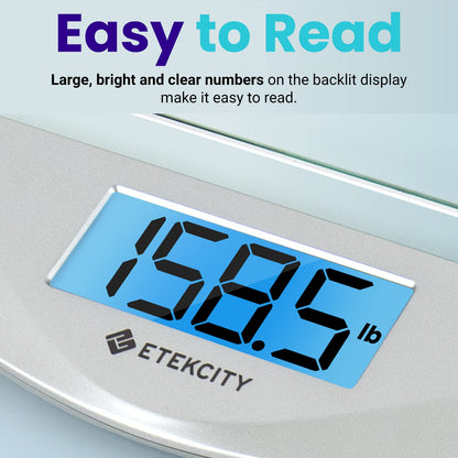 Etekcity Digital Body Weight Bathroom Scale, Large Blue LCD Backlight Display, High Precision Measurements,6mm Tempered Glass, 400 Pounds 🍁 All In One Marketplace Canada