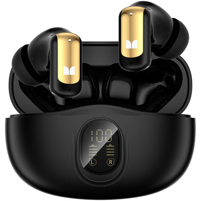Monster N-Lite 217 Wireless Earbuds, Immersive Stereo Sound, Bluetooth 6.0 in-Ear Headphones, Built-in Smart Noise Cancelling Mic for Clear Calls, Comfortable Fit, 32H Playtime, IPX6 Waterproof, Black 🍁 All In One Marketplace Canada