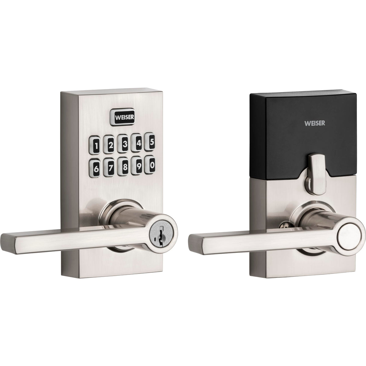 Weiser Smartcode 10 Satin Nickel Keyless Entry Door Lock with Handle/Deadbolt Lock, Keypad Door Lock with Auto Lock, Up to 30 User Codes, Electronic Door Handles/Door Locks for Entry Door & Garage 🍁 All In One Marketplace Canada