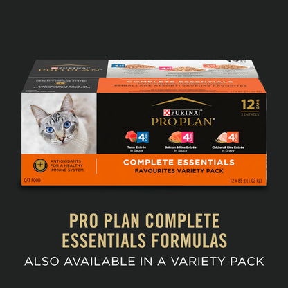 Purina Pro Plan Complete Essentials Wet Cat Food, Chicken & Rice Entree in Gravy - 85 g Can (24 Pack) 🍁 All In One Marketplace Canada