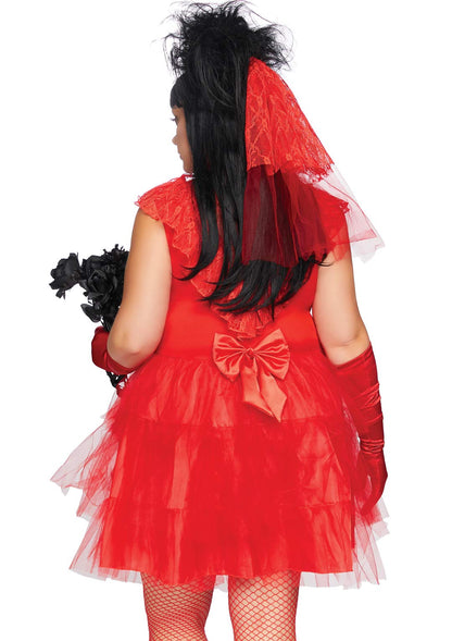 Leg Avenue Women's Beetle Bride 80s Halloween Costume, Multi, 3X / 4X
