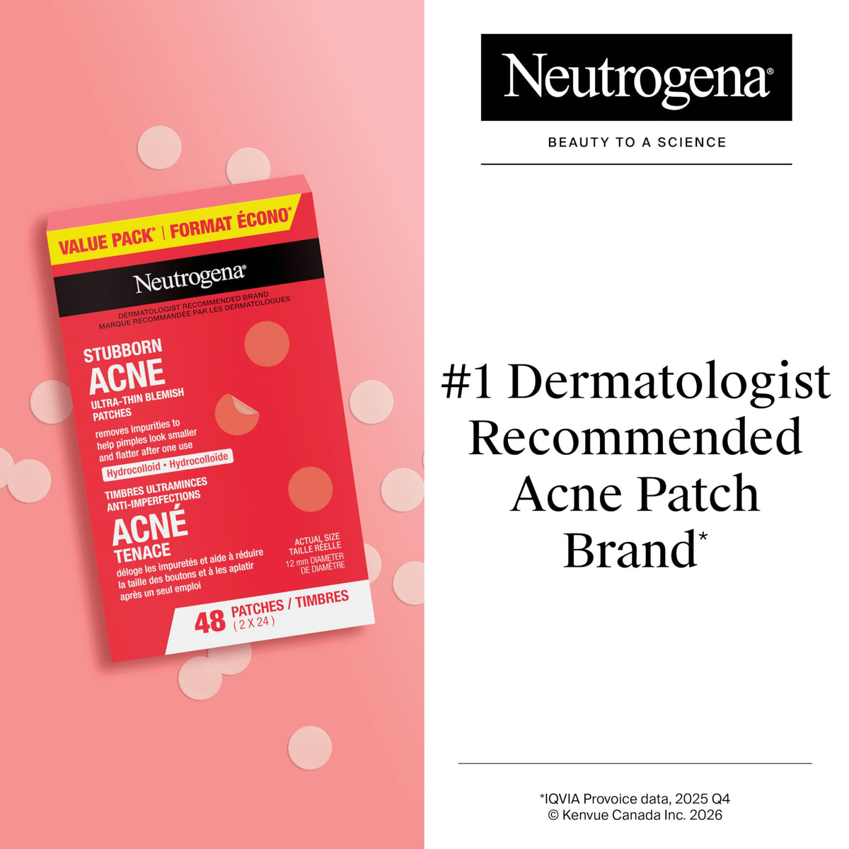 Neutrogena Stubborn Acne Blemish Pimple Patches, Hydrocolloid, 2x24 Pack 🍁 All In One Marketplace Canada