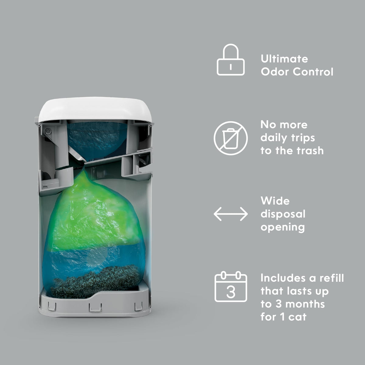 Litter Genie Platinum Stainless Steel Pail with Easy Roll Refill, 12 Bags 🍁 All In One Marketplace Canada