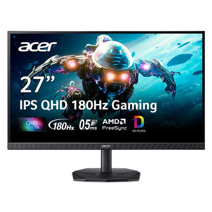 Acer Nitro 27 Inch WQHD 2560 x 1440 IPS Gaming Monitor | AMD FreeSync | Up to 180Hz Refresh | Up to 0.5ms | DCI-P3 95% | HDR 10 Support | One Display Port 1.2 & Two HDMI 2.0 | KG271U N3bmiipx 🍁 All In One Marketplace Canada