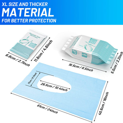 50 Pack Toilet Seat Covers Disposable - Waterproof 16x24 Inch Extra Large Individually Wrapped Toilet Seat Shields Travel Accessories for Adults Kids 🍁 All In One Marketplace Canada