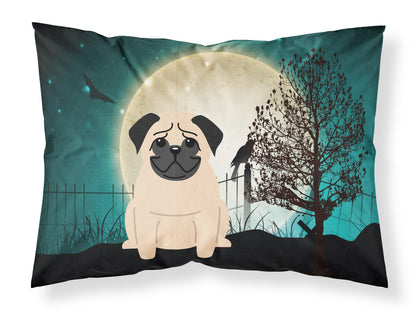 Caroline's Treasures BB2198PILLOWCASE Halloween Scary Pug Fawn Fabric Standard Pillowcase Lightweight Super Soft Easy Care Decorative Artwork Pillowcase, Standard