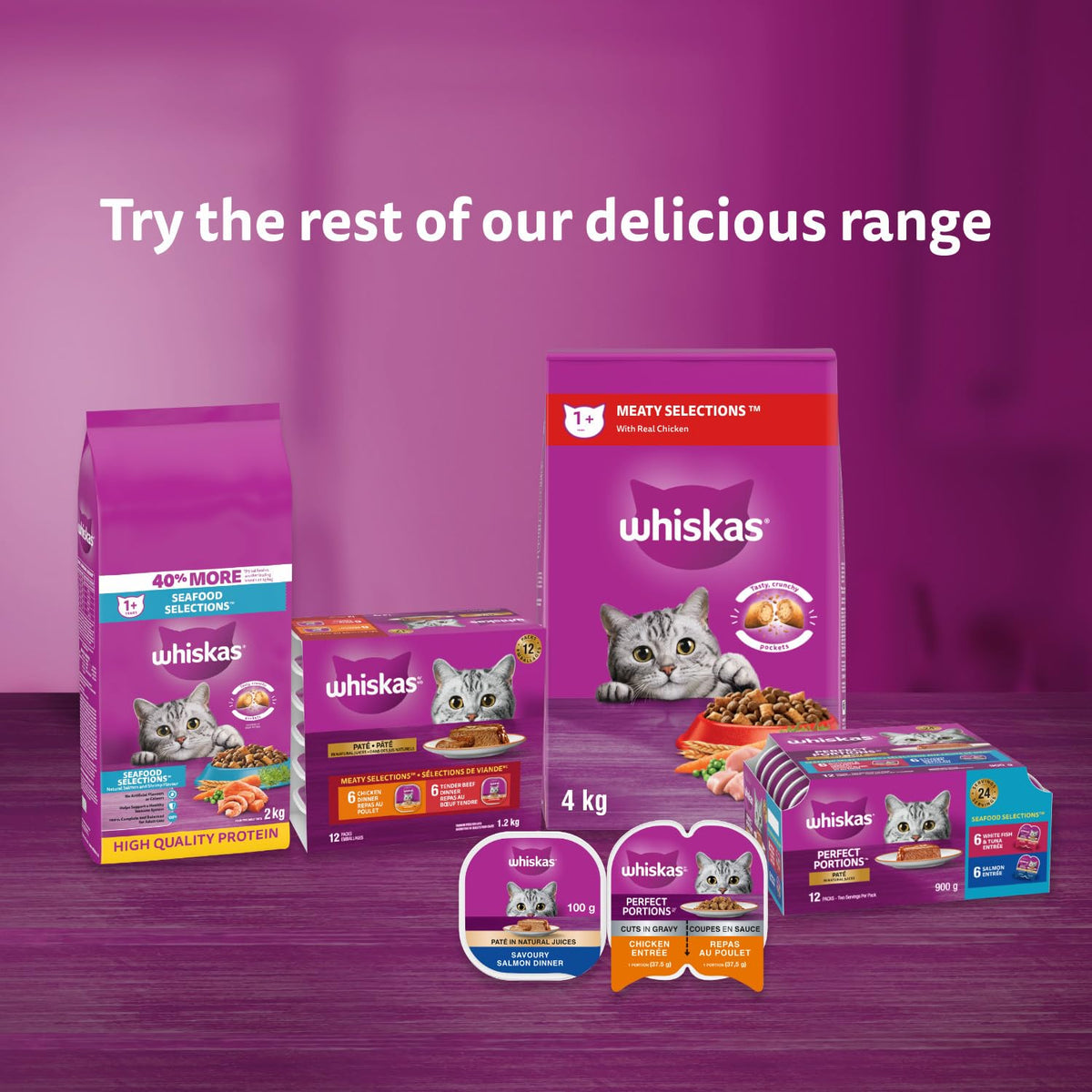 WHISKAS Seafood Selections Adult Dry Cat Food With Natural Salmon and Shrimp Flavour, Large 9.1kg Bag 🍁 All In One Marketplace Canada
