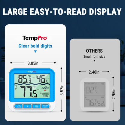 TempPro Waterproof Wireless Pool Thermometer Easy Read, Digital Pool Thermometer Floating for Swimming Pool, Hot Tub, Cold Plunge, Pond, Upgraded IPX8 Water Temperature Monitor (Previously ThermoPro) 🍁 All In One Marketplace Canada