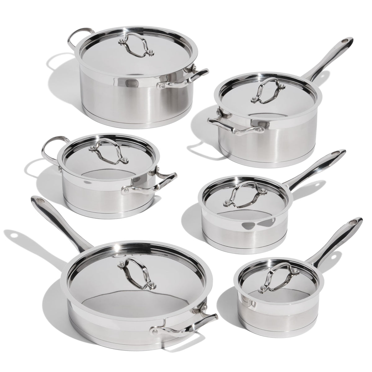 Lagostina Moderna 12-Piece Stainless Steel Cookware Set, Commercial Capsule Base, Induction Safe Pots and Pan Set Includes Saucepan, Casserole, Dutch Oven & Lids, Oven Safe up to 400°F / 204ºC 🍁 All In One Marketplace Canada