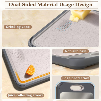 GUANCI Cutting Board for Kitchen Double Sided 304 Stainless Steel Chopping Board Food-Grade Stainless Steel and Wheat Straw PP Large Size 16”×11” Easy to Clean 🍁 All In One Marketplace Canada