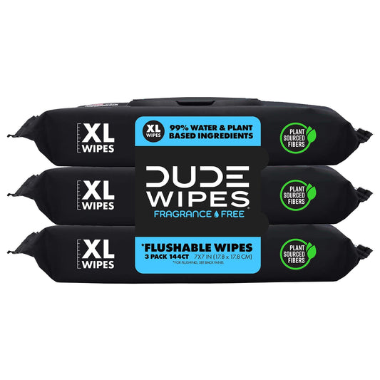 DUDE Wipes Flushable Wet Wipes Dispenser (3 Packs 48 Wipes), Unscented Wet Wipes with Vitamin-E & Aloe for at-Home Use, Septic and Sewer Safe 🍁 All In One Marketplace Canada
