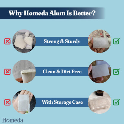 Homeda Alum Block for Shaving, Alum Stone Deodrant for Face (100g), Piedra De Alumbre Natural Bar for Underarm, Fitkari - Allum Rock with Storage Case (1 Piece) 🍁 All In One Marketplace Canada