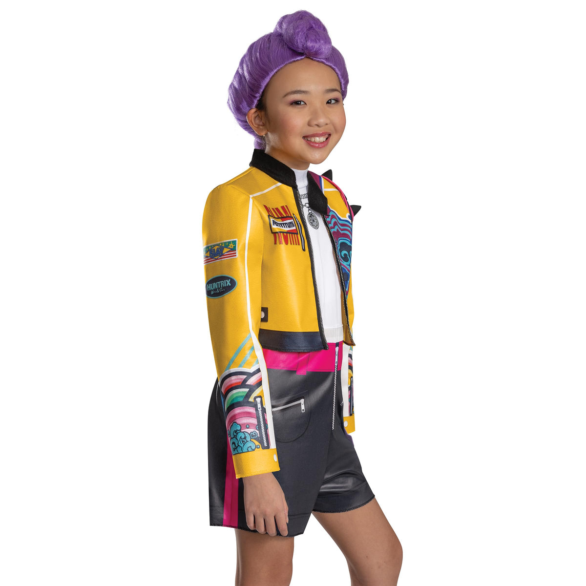 K-Pop Demon Hunters Rumi Costume, Official Halloween Jumpsuit and Top Dress Up Outfit, Kids Size (10-12)