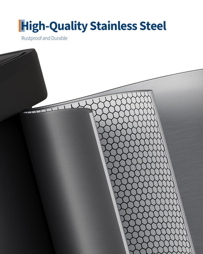 Garvee 13 gal / 50 L Stainless Steel Trash Can with Lid, Large Garbage Can for Kitchen, Rustproof Step-on Kitchen Metal Trash Bin with Liner Rim, Rear Handle, Soft Close Plastic Lid, Silver 🍁 All In One Marketplace Canada