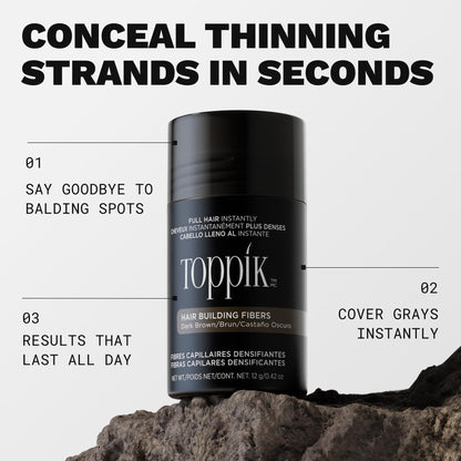 TOPPIK Hair Building Fibers, 27.5 g, Fill In Fine or Thinning Hair, Instantly Thicker Looking, Multiple Shades for Men & Women 🍁 All In One Marketplace Canada