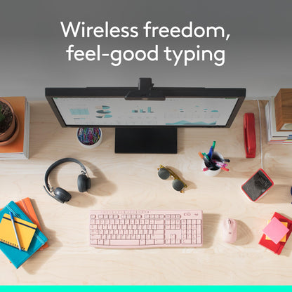 Logitech MK270 Wireless Keyboard and Mouse Combo for Windows, 2.4 GHz Wireless, Compact Mouse, 8 Multimedia and Shortcut Keys, 2-Year Battery Life, for PC, Laptop - Rose 🍁 All In One Marketplace Canada
