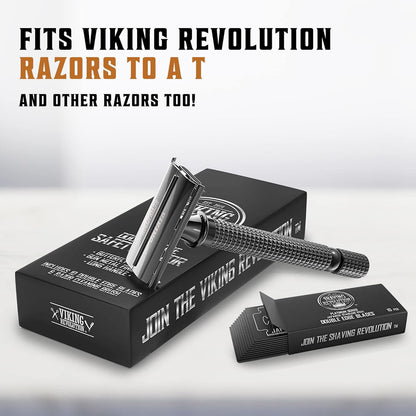 Viking Revolution 50x Safety Razor Blades Men - Platinum Japanese Stainless Steel Double Edge Razor Blade For A Smooth, Precise And Clean Shave - Razor Blades Double Edge - Safety Razor Blade 🍁 All In One Marketplace Canada