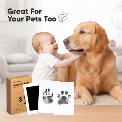 4pk Inkless Baby Hand and Footprint Kit, Mess Free Ink Pads (Jet Black, R) 🍁 All In One Marketplace Canada