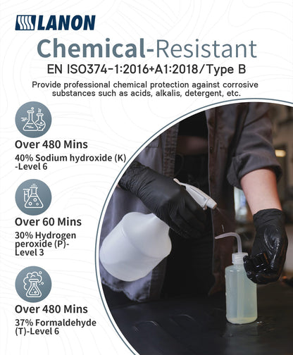 LANON Food Safe Disposable Black Nitrile Gloves, Latex-Free, Powder-Free, Silicone-Free, Textured Fingertips, Cooking, Large 🍁 All In One Marketplace Canada