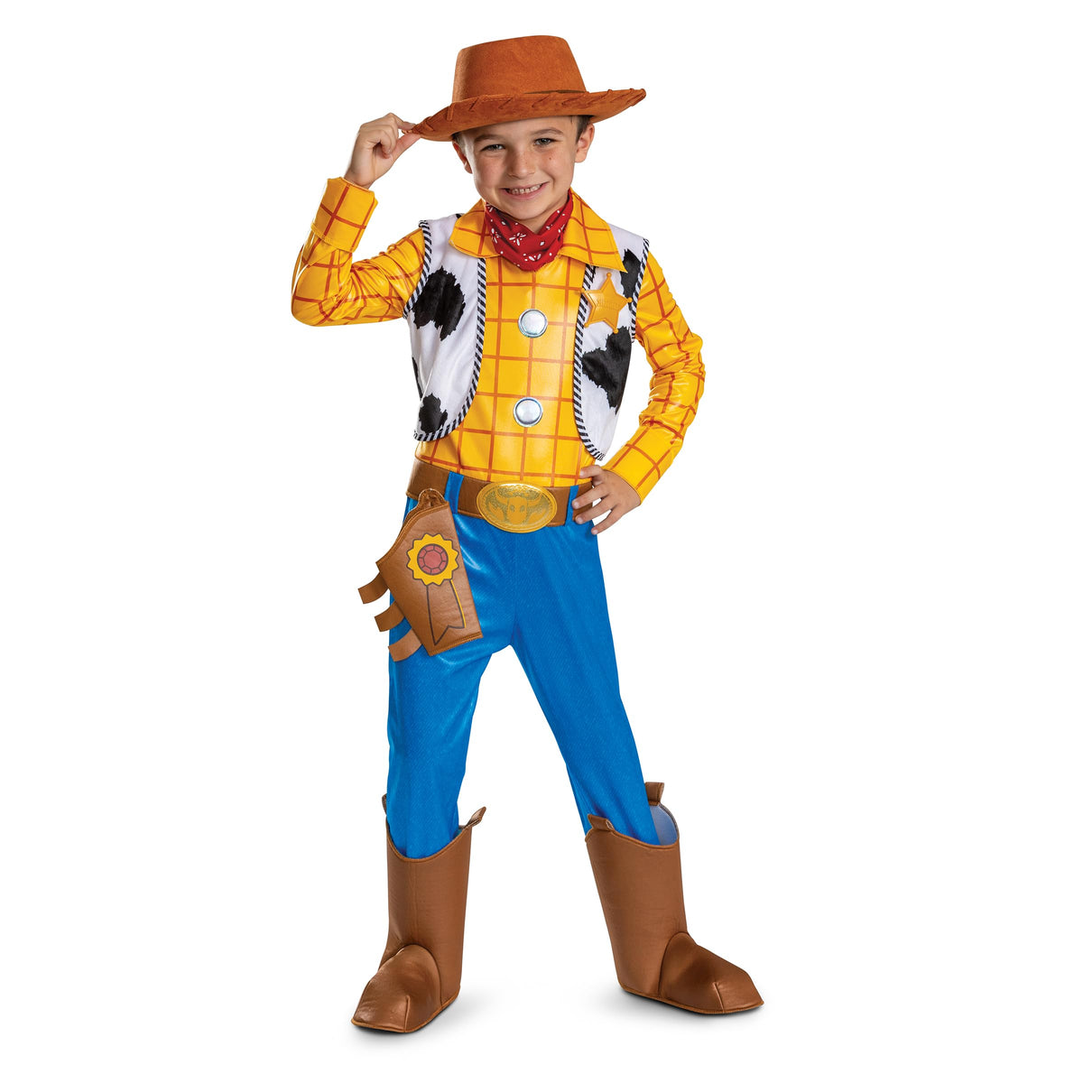 Disney Toy Story Woody Costume, Official Boys Halloween Dress Up Outfit, Size (3T-4T)